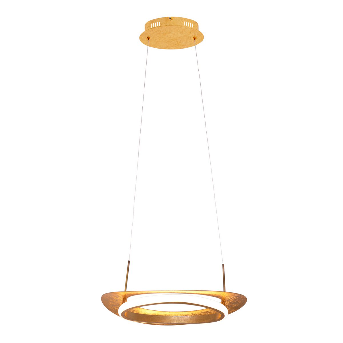 Hanglamp Pisa goud gebogen aluminium