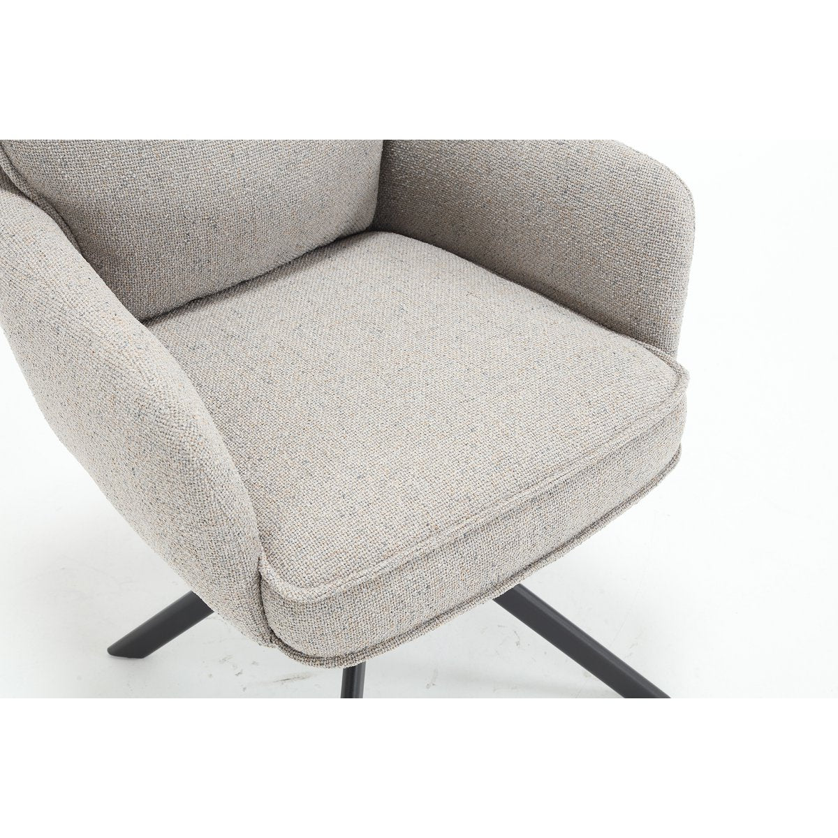 Fauteuil structuurstof grijs draaibaar