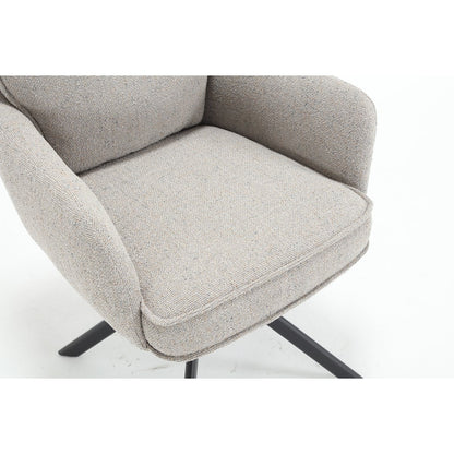 Fauteuil structuurstof grijs draaibaar