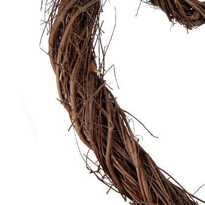 Krans hart 30x30x3 cm bruin rotan