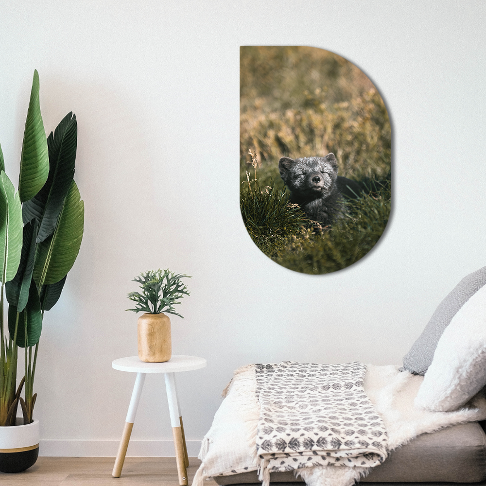 Wanddecoratie ScandiArt drip leaf 40x60 cm zwart