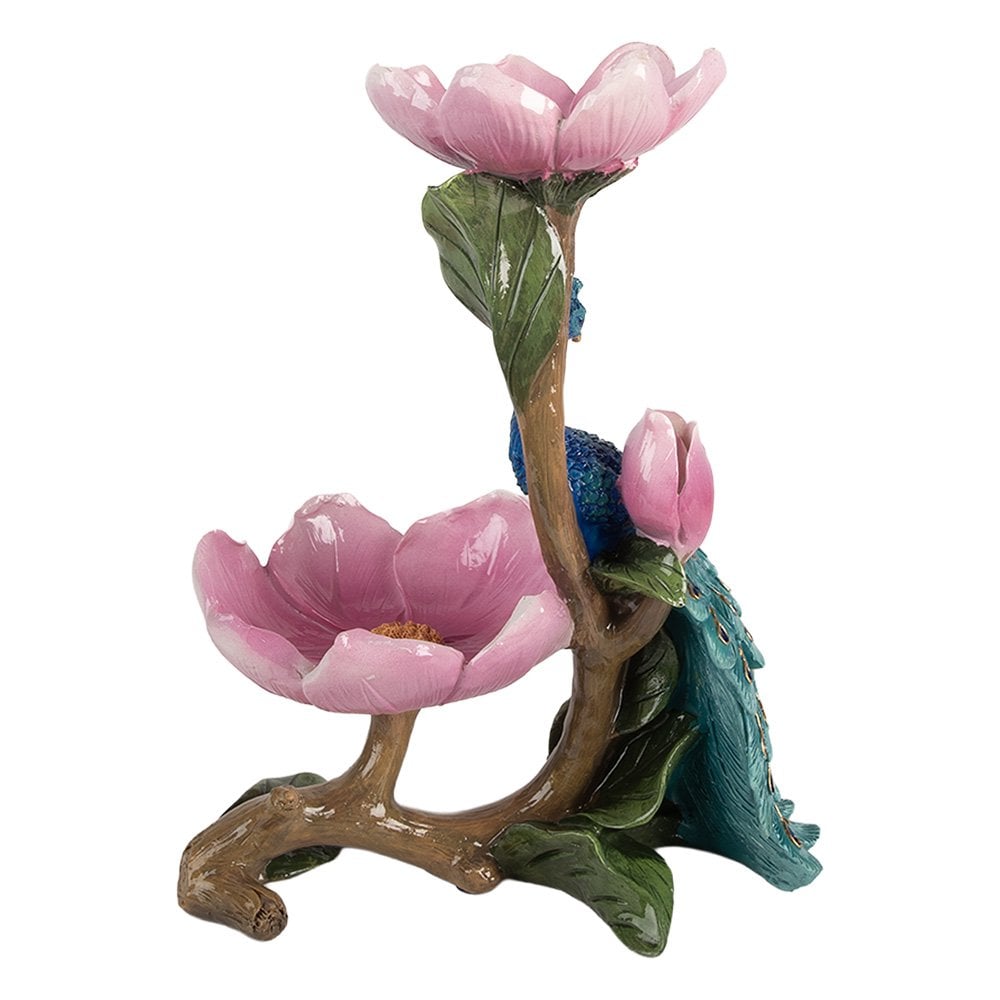 Decoratie schaal Pauw 18x12x24 cm Blauw Kunststof