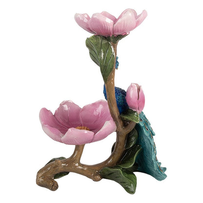 Decoratie schaal Pauw 18x12x24 cm Blauw Kunststof