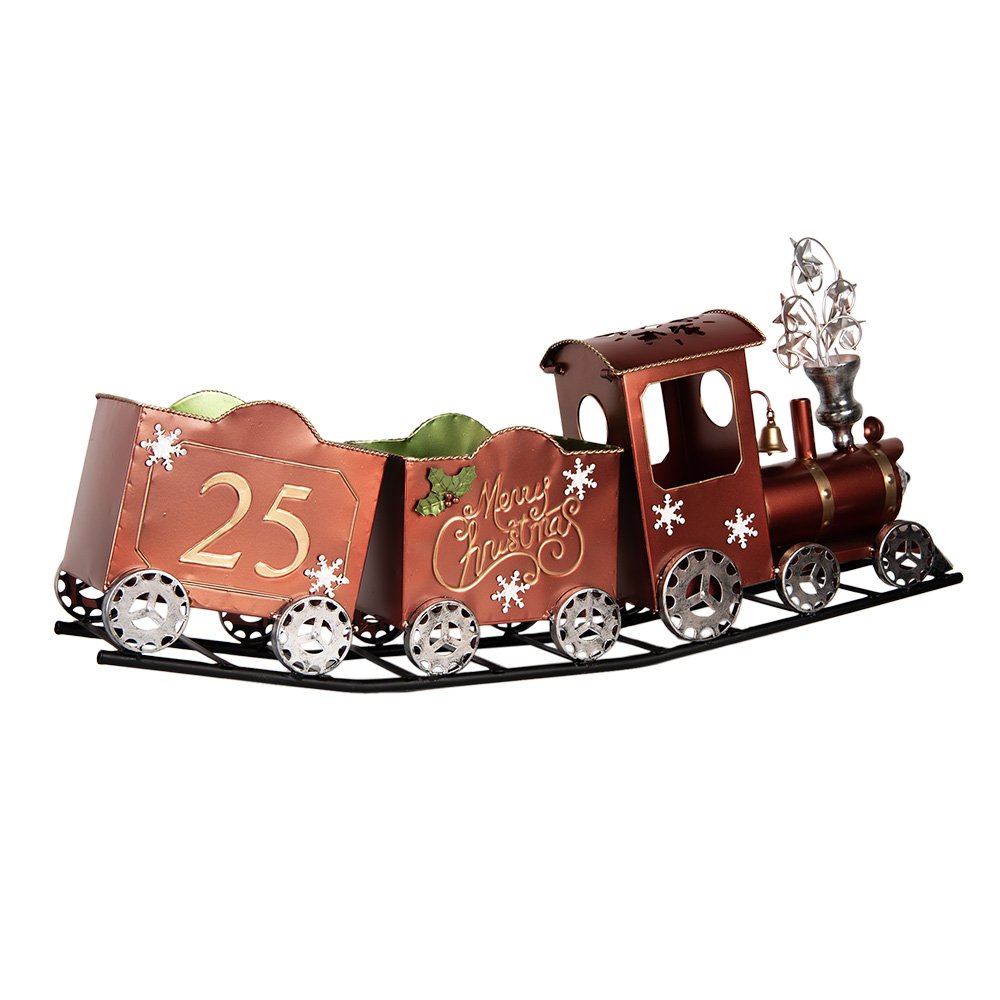 Kerstdecoratie trein 79x15x37 cm rood metaal