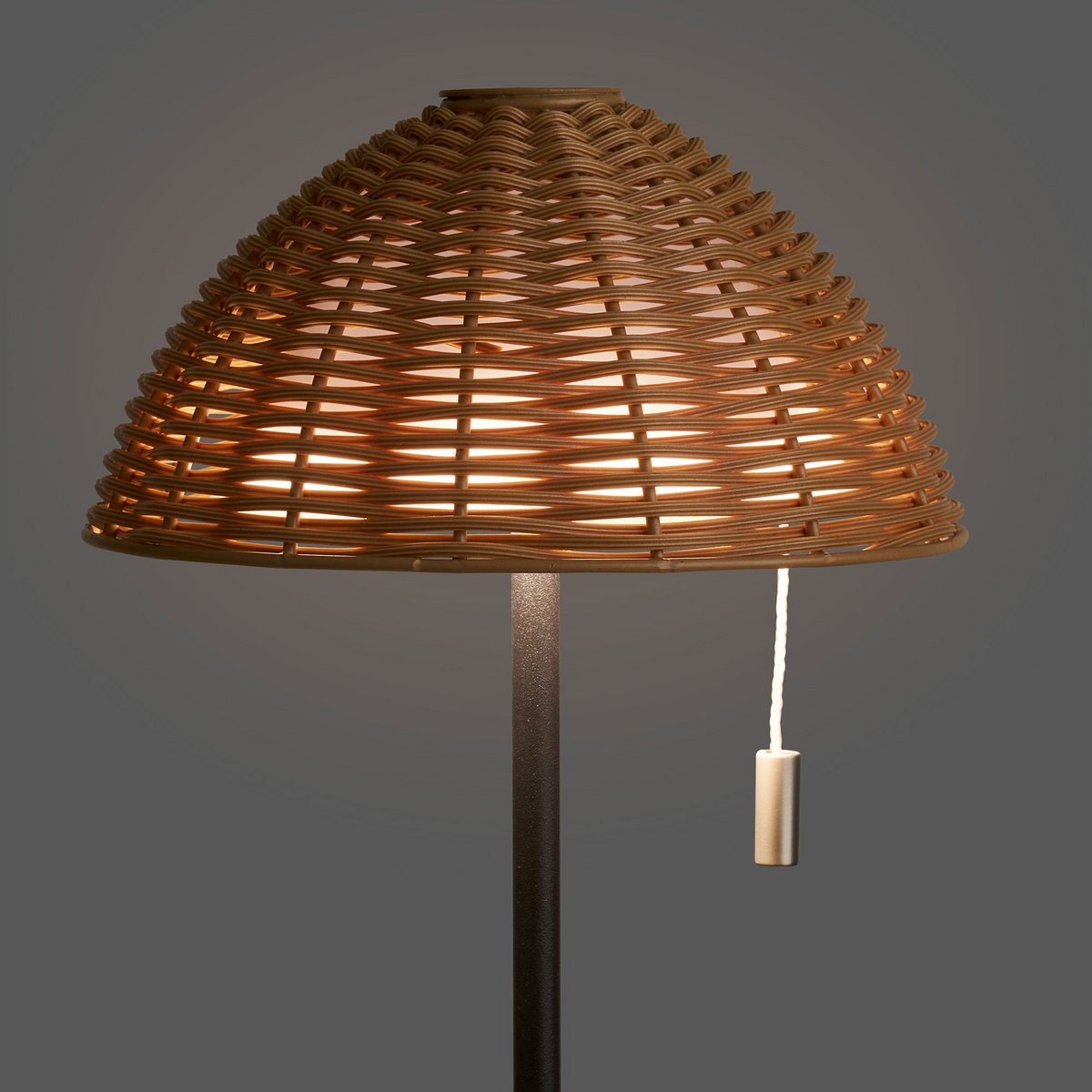 Tafellamp LED oplaadbaar metaal 15x15x32 cm natuur/zwart