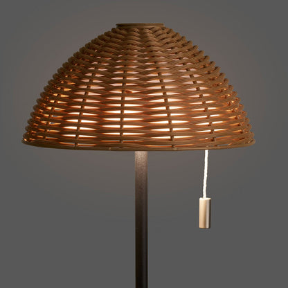 Tafellamp LED oplaadbaar metaal 15x15x32 cm natuur/zwart