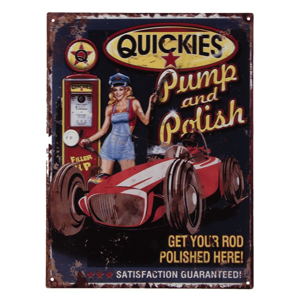 Tekstbord 25x33 cm Zwart IJzer Auto Wandbord