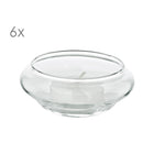 Theelichthouders drijvend glas set van 6 Ø8x4 cm