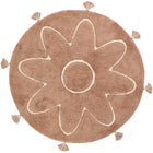 Kindertapijt rond 110 cm katoen roze