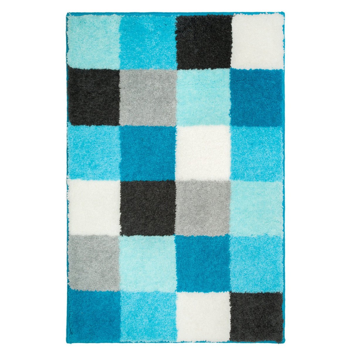 Blocks Bath Mat Aqua