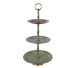 Etagère 3 laags Ø 27x51 cm groen roestvrij staal
