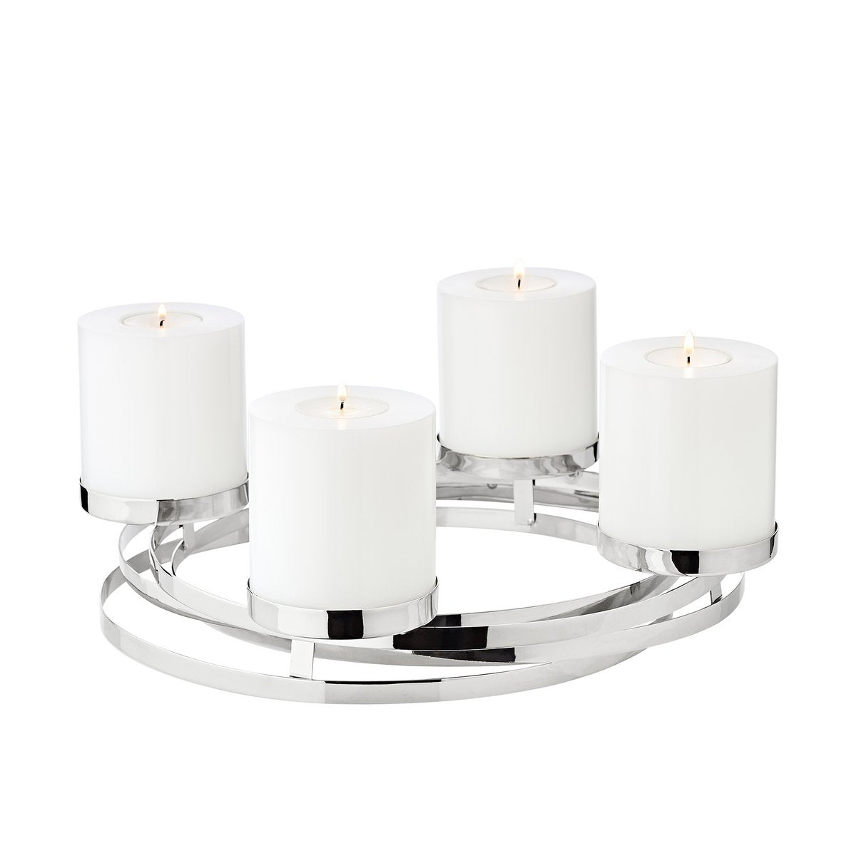 Adventskrans Ø 34 cm roestvrij staal zilverlook