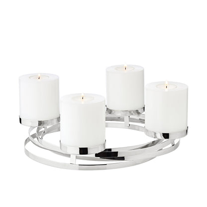 Adventskrans Ø 34 cm roestvrij staal zilverlook
