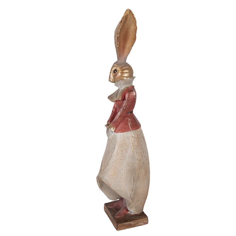 Decoratiebeeld konijn 15x13x46 cm goudkleurig kunststof