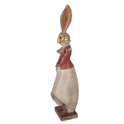 Decoratiebeeld konijn 15x13x46 cm goudkleurig kunststof