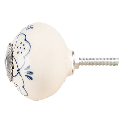 Deurknoppen keramiek beige blauw Ø 4x3 cm