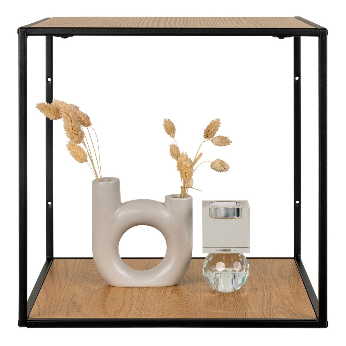 Wandplank 36x36x36 cm eikenlook zwart