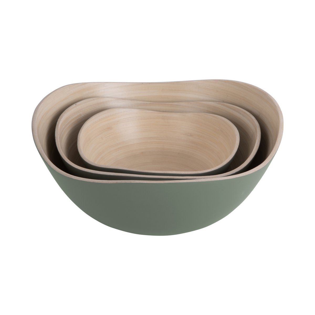 Kommenset bamboe groen 28x11 cm