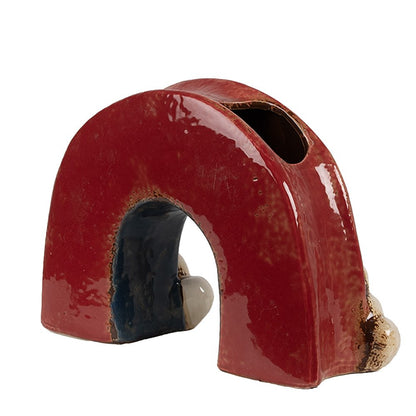 Bloempot 26x9x16 cm Rood Keramiek Regenboog