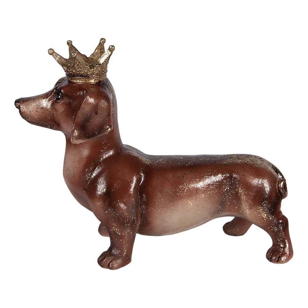 Teckel beeld 35x14x28 cm bruin kunststof