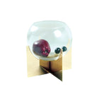 Glass Ball Vase With Gilded Support Height 27 Cm