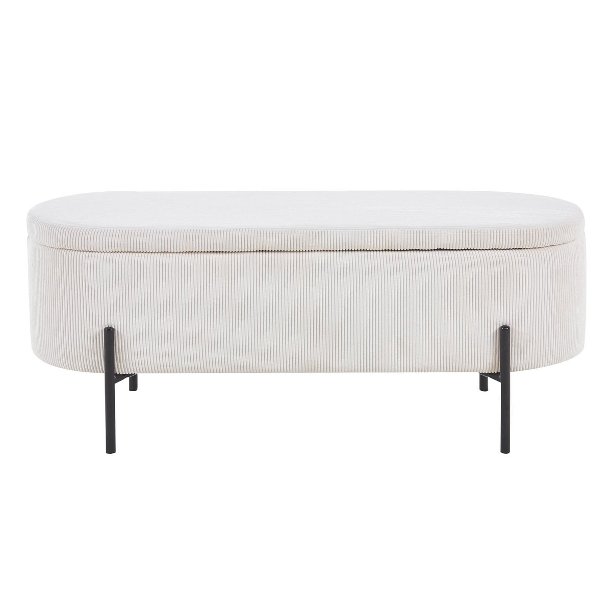 Bedbank 110x40x44 cm beige met opbergruimte