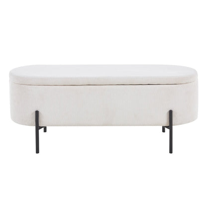 Bedbank 110x40x44 cm beige met opbergruimte