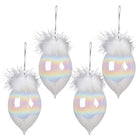 Christmas Bauble Set of 4 Ø 8 cm White Glass Christmas Tree Decoration
