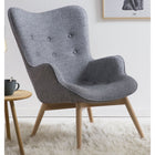 Fauteuil grijs geweven stof 80x99x92 cm