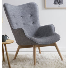 Fauteuil grijs geweven stof 80x99x92 cm