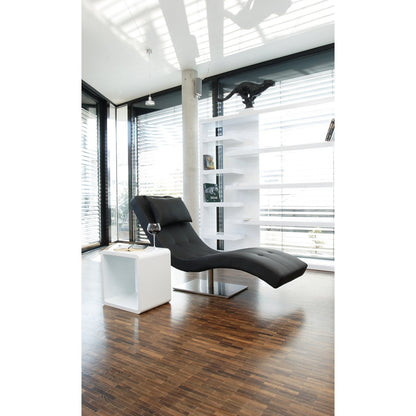 Ligbed zwart kunstleer 60x60x82 cm