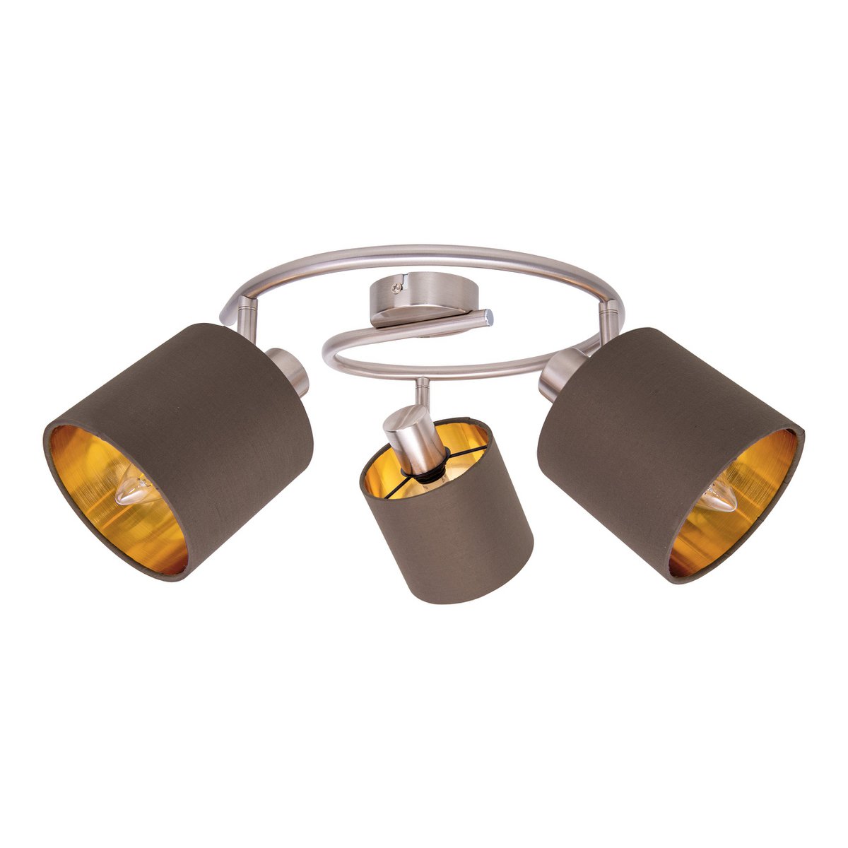 Drie Zits Rondel Maron Muur Plafond Lamp Met E14 Bruin