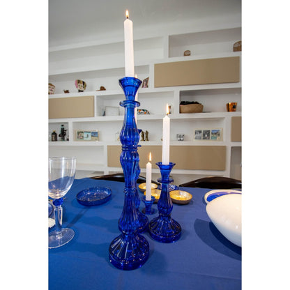 Kandelaar blauw glas 41 cm