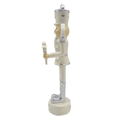 Beeld Notenkraker 17 cm Beige Zilverkleurig Kunststof Kerstdecoratie