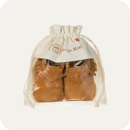 Babyschoenen camel suède flexibele zool