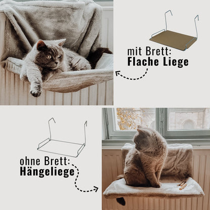 Katten radiatorbed hangmat 43x30x25 cm pluche grijs
