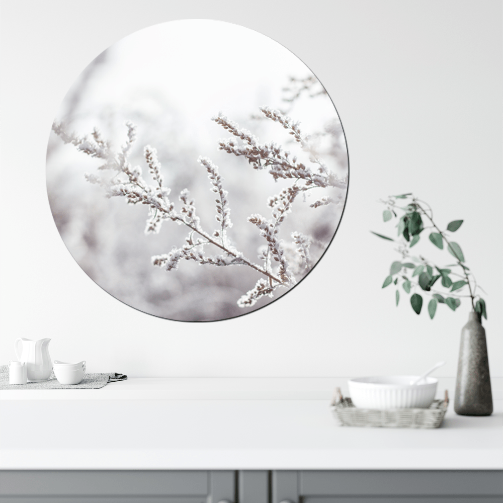 Wall circle snowy twig