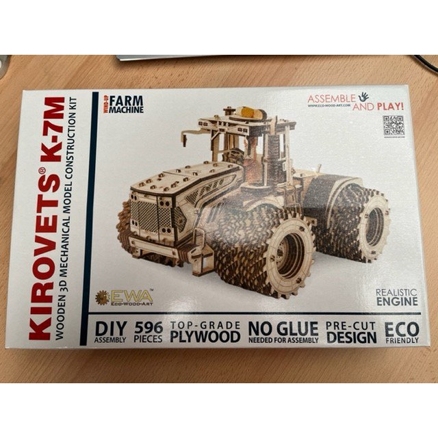 Eco Wood Art EWA 3D Mechanische Puzzel Tractor K7M Model