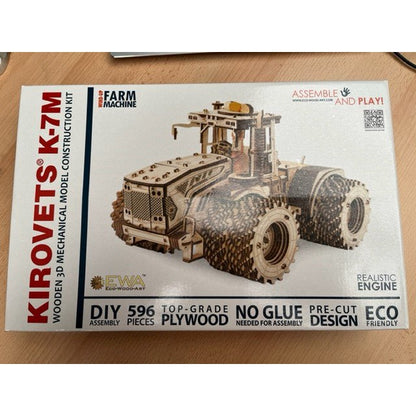 Eco Wood Art EWA 3D Mechanische Puzzel Tractor K7M Model