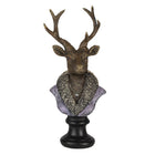 Beeld hert 10x9x23 cm polyresin bruin paars