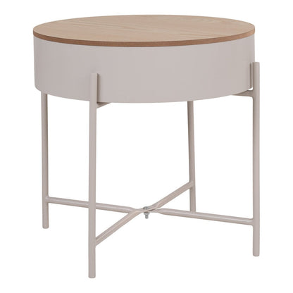 Bijzettafel Ø40x40 cm staal beige-lichtgrijs