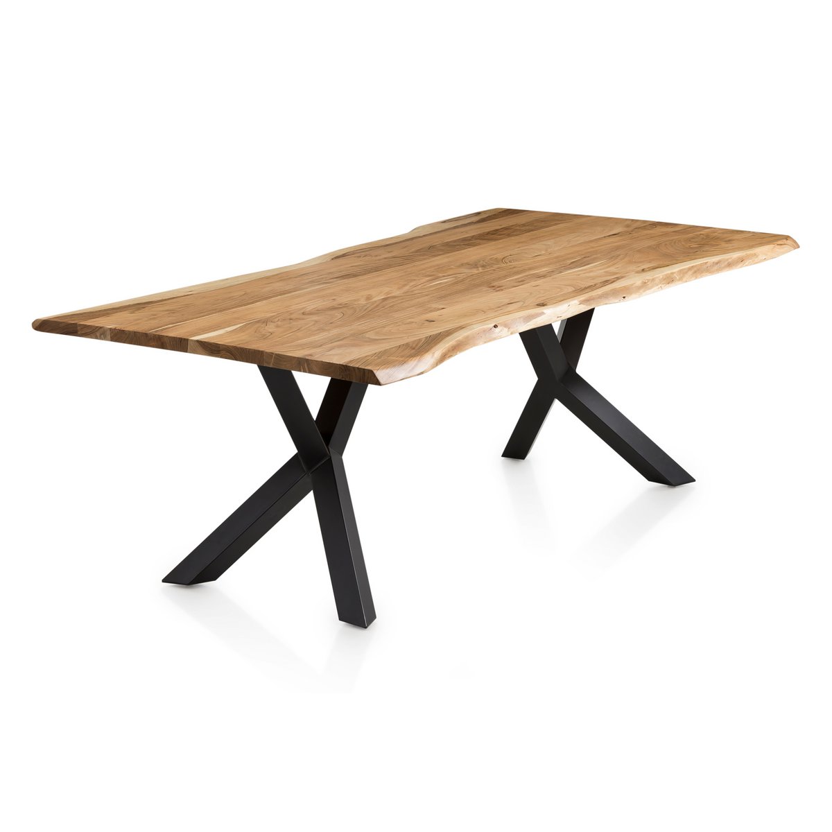 Eettafelset massief acacia 200x100cm met 6 stoelen
