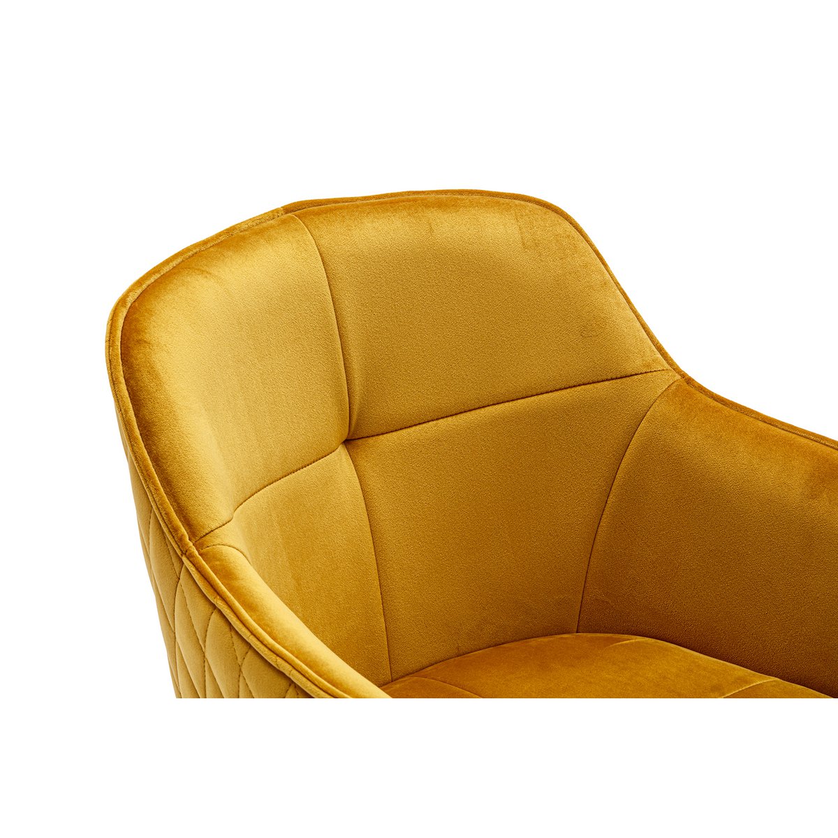 Fauteuil draaibaar fluweel geel zwart 60x59x83 cm