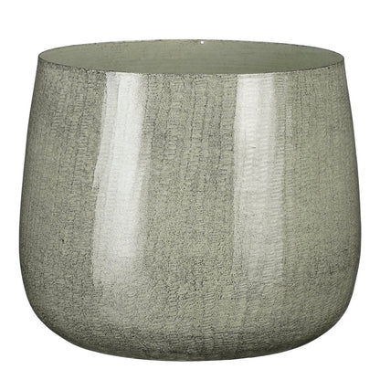 Bloempot 24 cm grijs ijzer
