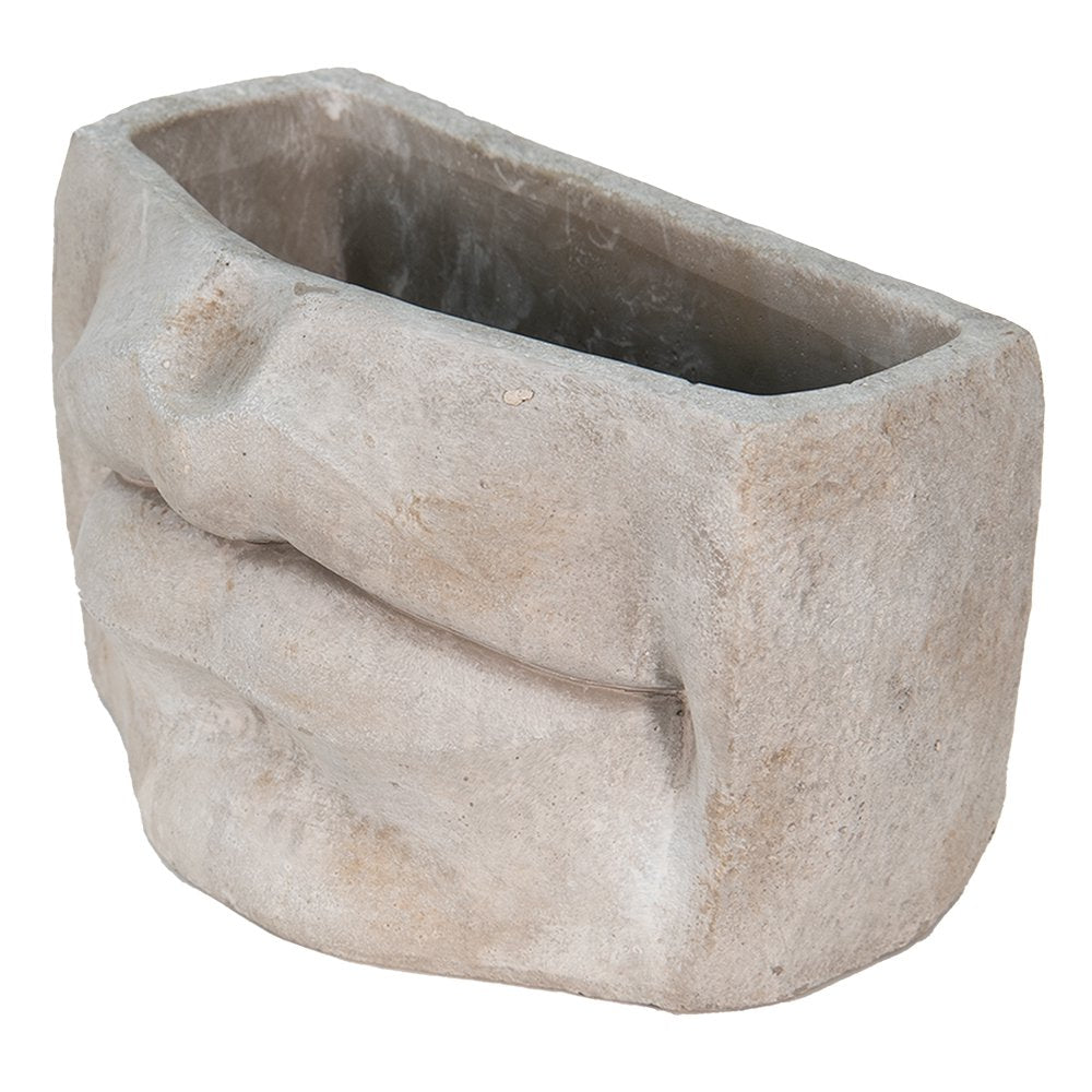 Flower Pot Mond 26x16x16 cm Grey Stone Flower Pot Indoor