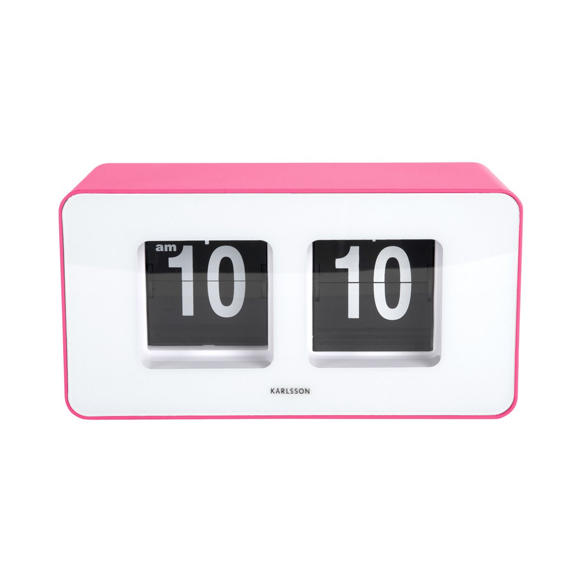 Wandklok tafelklok 18x9 cm roze plastic