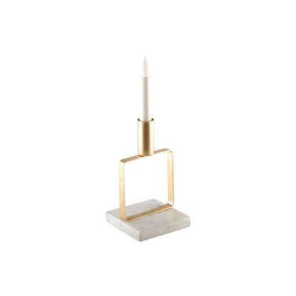 Matt Adult Golden Candlestick Marble Support H.17 cm