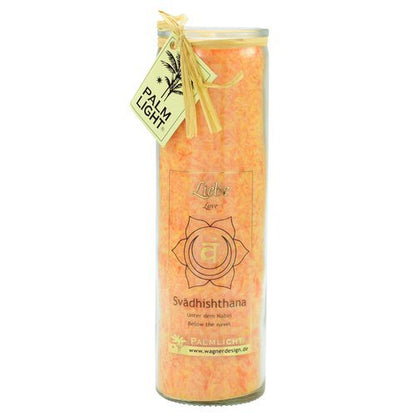 Chakra kaars Swadhishthana oranje ca. 20 cm glas