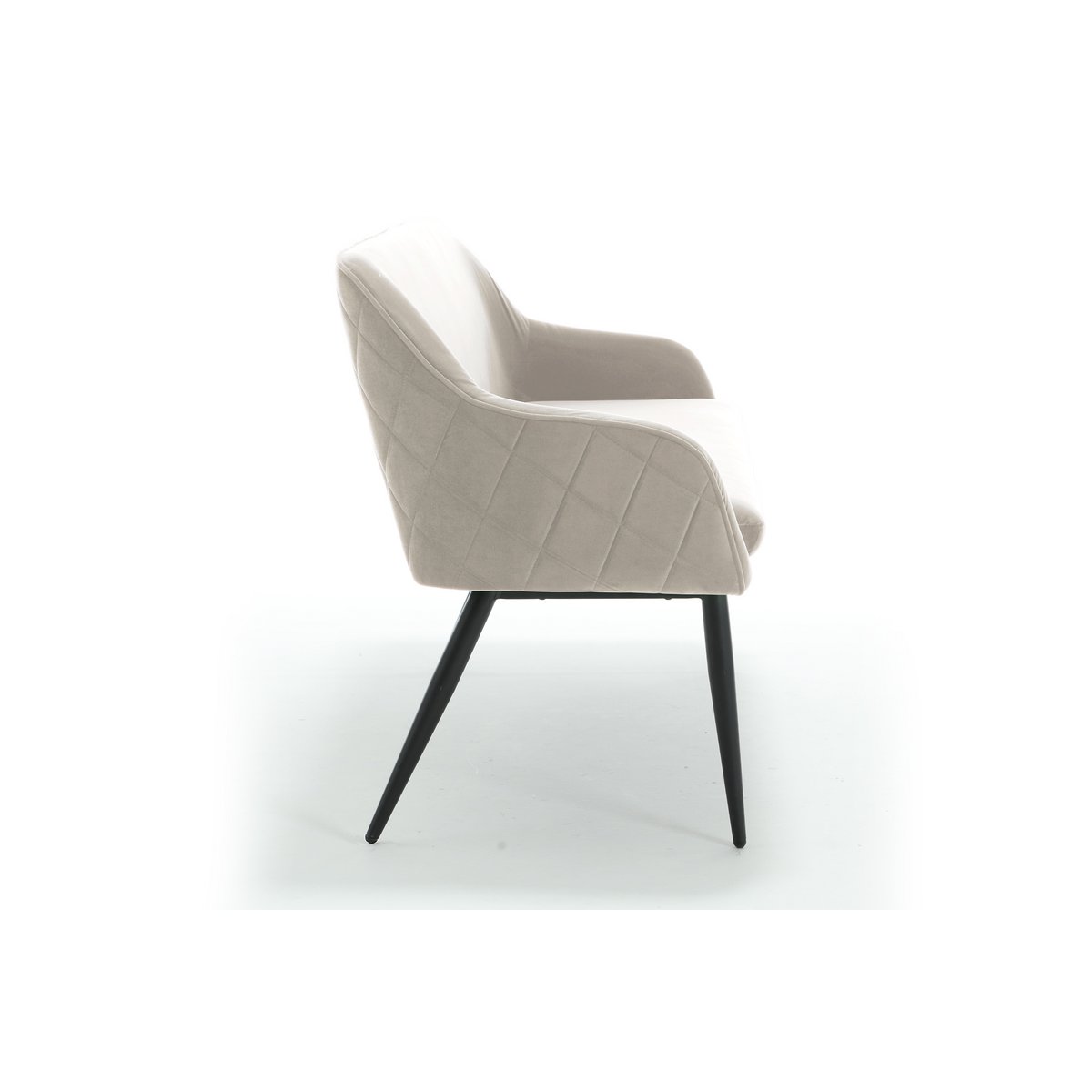 Bank 160 cm fluweel crème