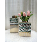 Vase Green with gold with lid (SMALL) 7543-8